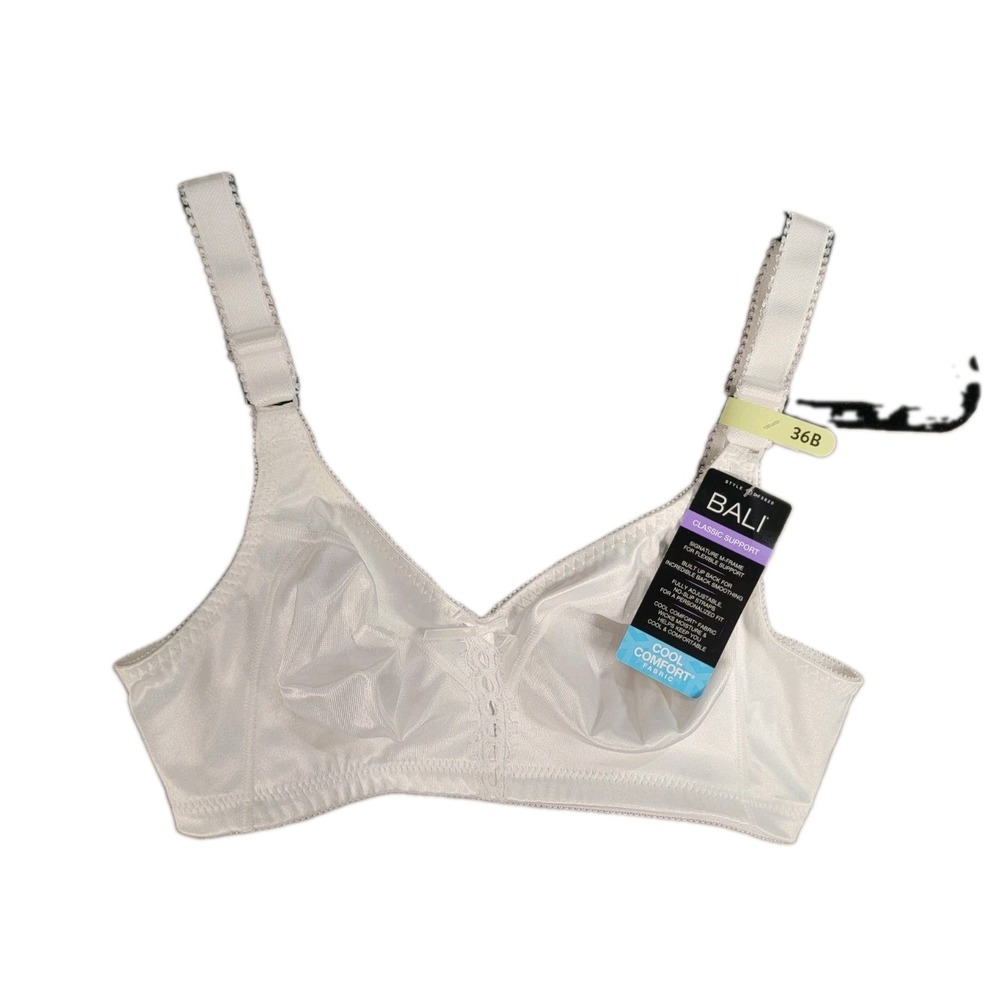 Bali Classic Support Bra 36B White Wireless M-Frame DF3820 Cool Comfort NWT 3820